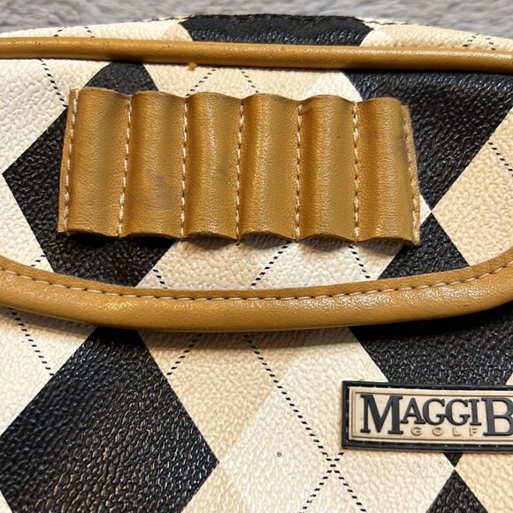 Maggi B Brown, Black, & Tan Argyle Golf Tee Bag - Picture 3 of 11